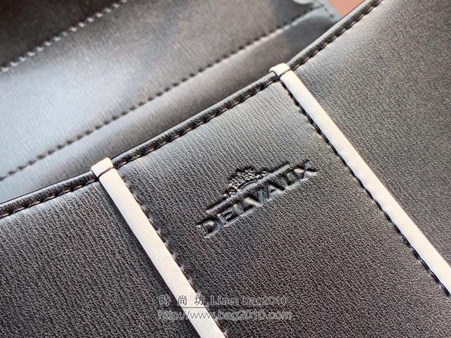 DELVAUX女包 經典款Brillant 原版Box牛皮手袋 德爾沃女手提包 DG0020 捆邊黑 Delvaux女單肩斜跨包  fcs1255